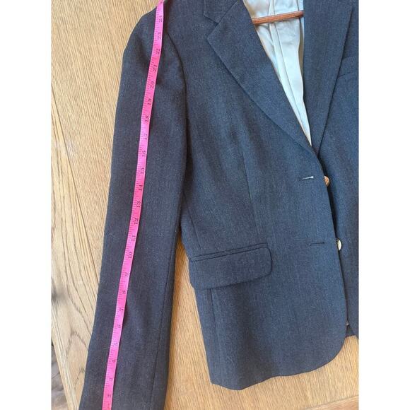 J.Crew Wool Blazer Charcoal Gray Gold Buttons excellent condition Size S - Picture 10 of 11